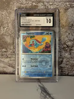 Pokemon TCG Squirtle 2023 Scarlet Violet 151 Reverse Holo 007/165 CGC 10 - Image 1