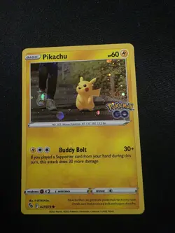 Pokemon Card Pikachu 027/078 Pokemon Go Swirl Holo Near Mint - Image 1