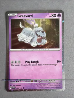 Pokemon TCG * SV Obsidian Flames * 100/197 Greavard Cosmos Holo * FRESH PK - Image 1