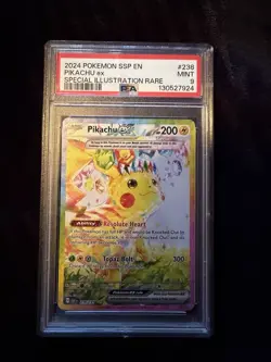 PSA 9 MINT Pikachu EX Surging Sparks SIR Holo 2024 Pokemon 238/191 - Image 1