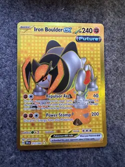Iron Boulder ex (217/162) Temporal Forces Gold Secret Rare Pokemon Card NM - Image 1