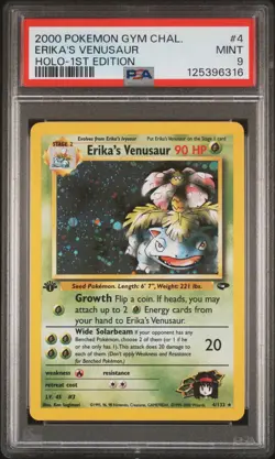 2000 POKEMON GYM CHALLENGE HOLO-1ST ED #4 ERIKA'S VENUSAUR PSA 9 - Image 1