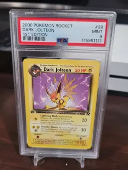 2000 Pokemon Team Rocket First Edition Dark Jolteon #38/82 PSA 9 - Image 1