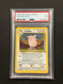 2000 POKEMON ITALIAN JUNGLE #1 CLEFABLE PSA 7 NEAR MINT - LOW POP - Image 1