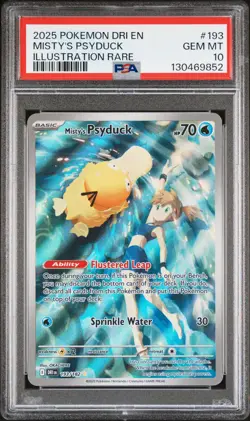 2025 POKEMON DRI EN-DESTINED RIVALS ILLUSTRATION RARE MISTY'S PSYDUCK PSA 10 - Image 1