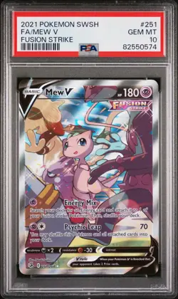 Pokemon TCG Mew V 251/264 Fusion Strike Alternate Full Art PSA 10 - Image 1