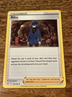 Riley Trainer Pokemon Card 166/196 - Supporter - Image 2