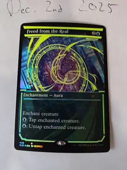 MTG Freed From the Real Neon Yellow Foil Card Secret Lair NM - Image 2