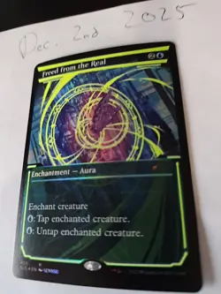 MTG Freed From the Real Neon Yellow Foil Card Secret Lair NM - Image 3