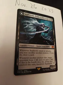 Sephiroth Fabled Soldier Magic the Gathering Card, Final Fantasy NM - Image 1