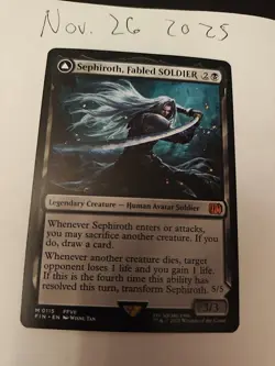 Sephiroth Fabled Soldier Magic the Gathering Card, Final Fantasy NM - Image 3