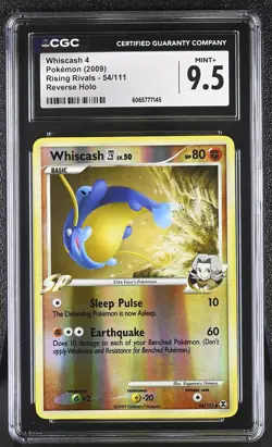 CGC 9.5 Whiscash 54/111 Reverse Holo Rising Rivals Pokemon Card - Image 1