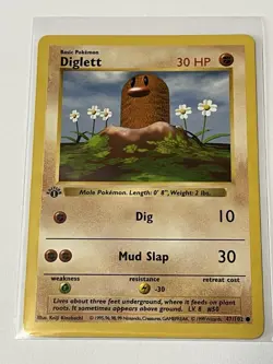 Diglett 1st Edition Shadowless Pokemon Card- 47/102 - 1999 - Near Mint - Image 3