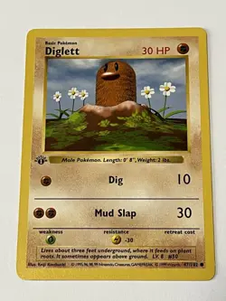 Diglett 1st Edition Shadowless Pokemon Card- 47/102 - 1999 - Near Mint - Image 5