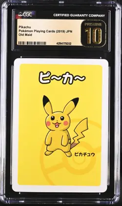 CGC 10 PRISTINE Pikachu Old Maid 2019 Japanese Pokemon Card - Image 1
