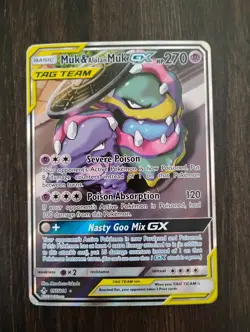 Pokemon TCG Muk Alolan Muk GX Full Art Holo Card 197/214 Sm-Unbroken Bonds - Image 1