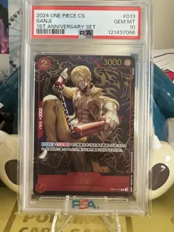 One Piece TCG Card Game Chinese Sanji OP01-013 R Exclusive 1st Anniversary Alt - Image 1