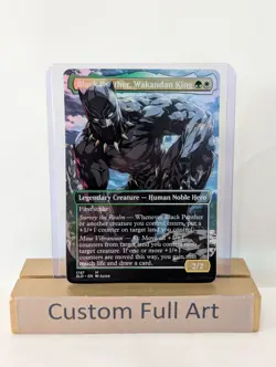 Black Panther, Wakandan King Foil Custom sticker on bulk MTG Commander Marvel - Image 1