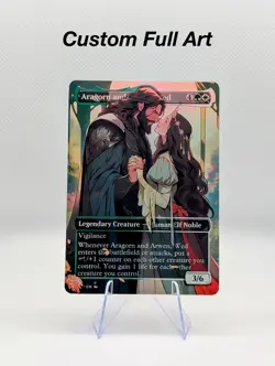 Aragorn and Arwen, Wed LOTR Foil Custom sticker on bulk MTG Commander - Image 1
