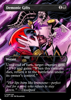 Demonic Gifts - Deadpool Foil Custom sticker MTG Marvel Commander - Image 1