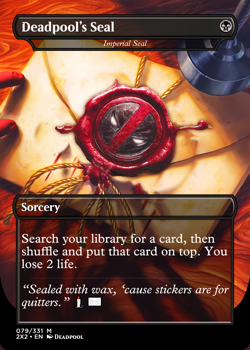 Imperial Seal (Deadpool’s Seal) Deadpool Foil Custom sticker MTG Marvel - Image 1