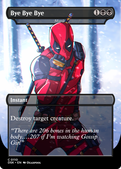 Murder - Bye Bye Bye Deadpool Foil Custom sticker MTG Marvel - Image 1