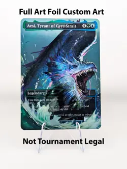 Aesi, Tyrant of Gyre Strait Foil Custom sticker on bulk MTG Commander - Image 1