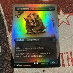 Badgermole Cub showcase Foil Near Mint English MTG Avatar the last airbender - Image 1