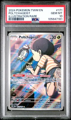 2024 POKEMON TWM EN-TWILIGHT MASQUERADE ILLUSTRATION RARE POLTCHAGEIST PSA 10 - Image 1