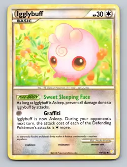 Igglybuff - 44/123 Uncommon HeartGold SoulSilver - LP - NM Pokemon TCG - Image 1