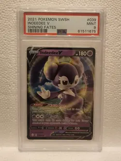2021 Pokemon SWSH #039 Indeedee V Shining Fates PSA 9 Mint (0) - Image 3