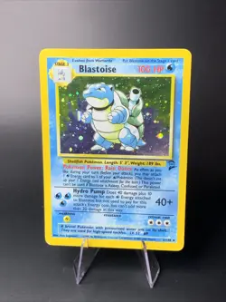 Blastoise 2/130 Holo - Base Set 2 - Pokemon TCG -MP Small Crease With Semi Swirl - Image 1