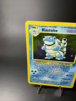 Blastoise 2/130 Holo - Base Set 2 - Pokemon TCG -MP Small Crease With Semi Swirl - Image 5
