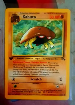 Pokemon 1st Edition Kabuto 50/62 Fossil NM Pack Fresh - Image 1