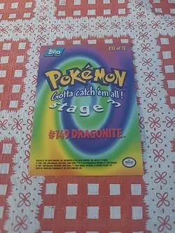 1999 Pokemon Topps Movie Evolution Dragonite 149 E12/12 Blue Logo PK0000278 - Image 2