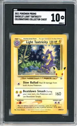 2021 Pokemon Celebrations Black Star Promo #137 Light Toxtricity SGC 10 - Image 1