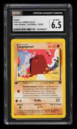 2000 Pokemon Team Rocket 1st Edition Diglett CGC 6.5 French #52/82 Vintage - Image 1