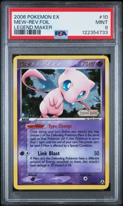 Pokemon Mew EX Legend Maker Reverse Holo Rare #10 PSA 9 Mint NEW CERT regradeU - Image 1