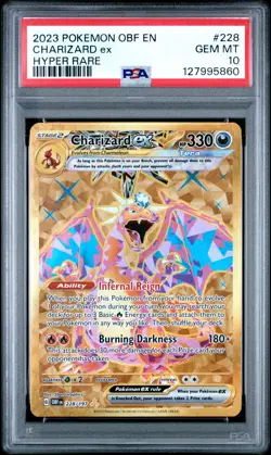 Pokemon Charizard EX 228/197 Obsidian Flames Hyper Rare Gold GEM MINT PSA 10 - Image 1