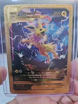 Joltaon Vmax Gold Foil Fan Art Textured Collector Pokemon Card SWSH264 HP300 - Image 1