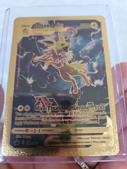 Joltaon Vmax Gold Foil Fan Art Textured Collector Pokemon Card SWSH264 HP300 - Image 5