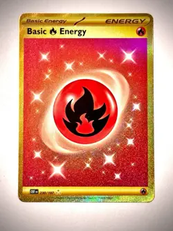 Pokemon Cards Fire Energy 230/197 Gold Secret Rare Obsidian Flames - (NM) - Image 1