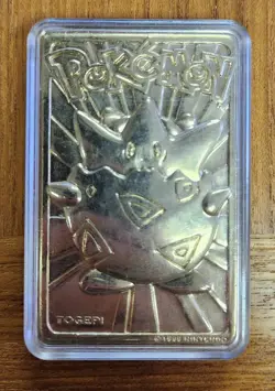 Vintage 1999 Gold Plated Togepi Pokemon Card, Burger King - With Case - Image 1