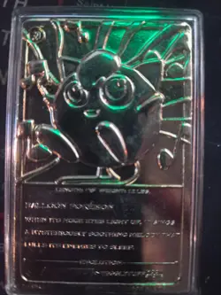 1999 Burger King BK Pokemon 23K Gold Plated Trading Card JigglyPuff with Case - Image 2