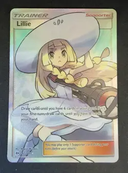 Pokemon TCG Lillie Sun & Moon Base Set Trainer Card 147/149 Holo Full Art - Image 1