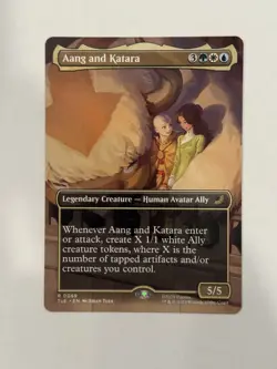 Aang and Katara Borderless Avatar Airbender: Eternal-Legal Regular NM - Image 1