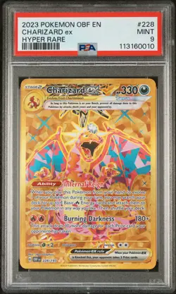 2023 POKEMON OBF EN-OBSIDIAN FLAMES HYPER RARE #228 CHARIZARD EX PSA 9 - Image 1
