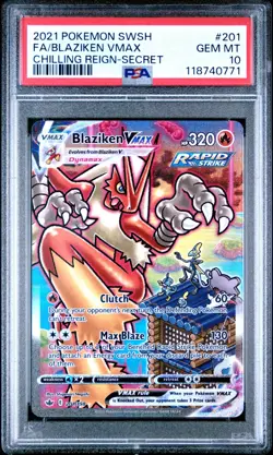 Pokemon 2021 Blaziken VMAX 201/198 Alt Art Chilling Reign GEM MINT PSA 10 - Image 1