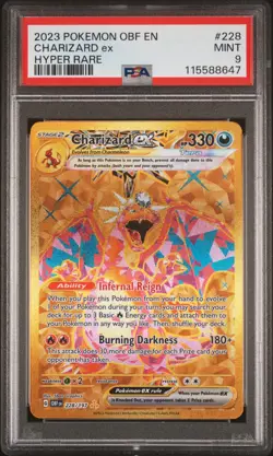 2023 POKEMON OBF EN-OBSIDIAN FLAMES HYPER RARE #228 CHARIZARD EX PSA 9 - Image 1