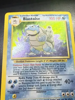 1999 Pokemon Blastoise 2/102 Base Set Unlimited Holo Vintage - NM - Image 5